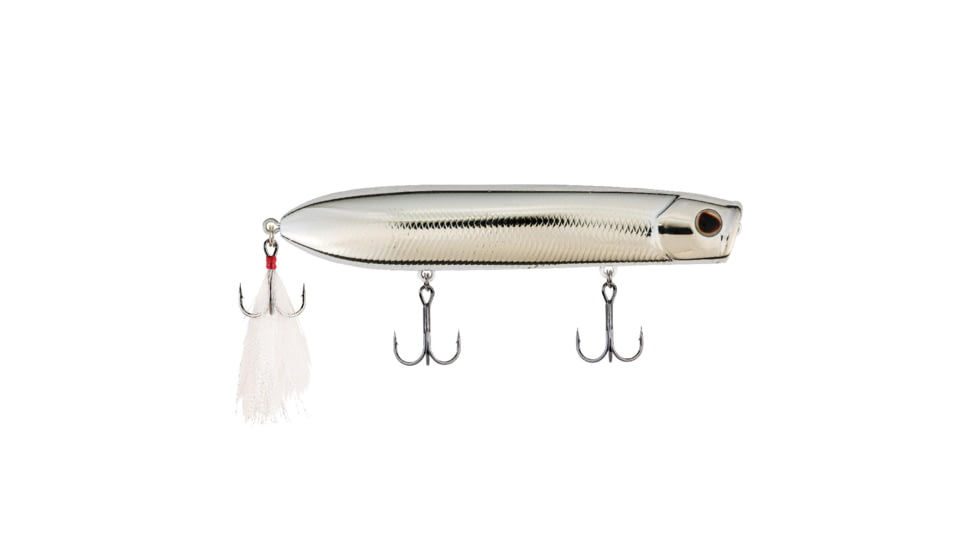 Berkley Cane Walker Hard Bait, Topwater, 110, 5/7 oz, 110mm, Topwater, Hook Size 6, 3 Hooks, Chrome, 110, 1542695