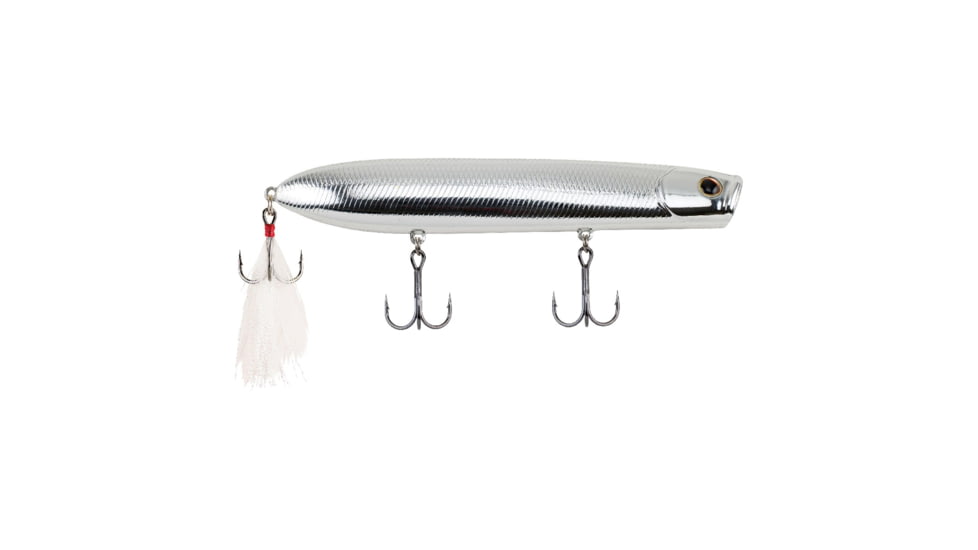 Berkley Cane Walker Hard Bait, Topwater, 125, 5/6 oz, 125mm, Topwater, Hook Size 4, 3 Hooks, Chrome, 125, 1487198