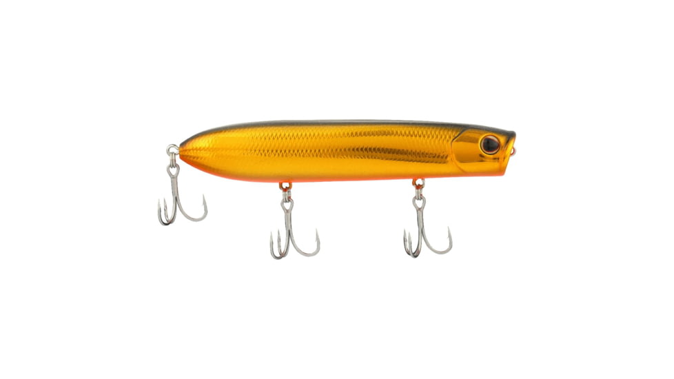 Berkley Cane Walker Saltwater Hard Bait, Topwater, Saltwater, 110, 5/7 oz, 110mm, Topwater, Hook Size 6, 3 Hooks, Black Gold, 110, 1573052
