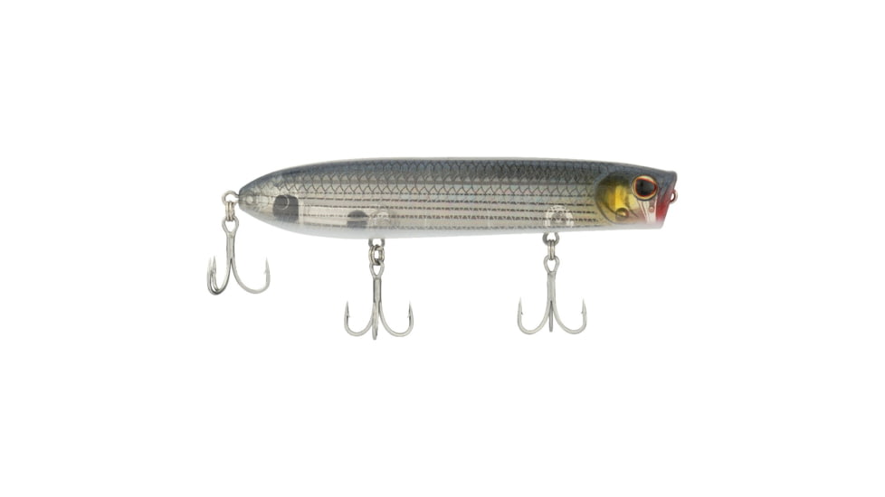 Berkley Cane Walker Saltwater Hard Bait, Topwater, Saltwater, 110, 5/7 oz, 110mm, Topwater, Hook Size 6, 3 Hooks, Mullet, 110, 1573058