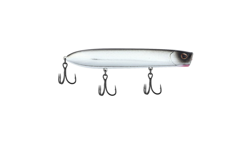 Berkley Cane Walker Saltwater Hard Bait, Topwater, Saltwater, 125, 4/5 oz, 125mm, Topwater, Hook Size 4, 3 Hooks, Black Chrome, 125, 1547903