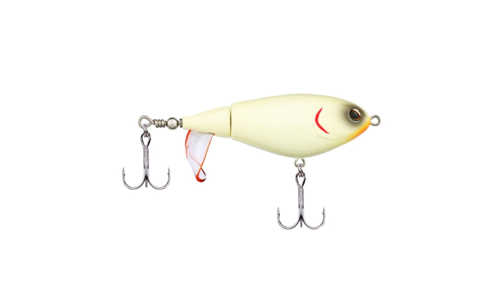 Berkley Choppo Hard Bait, Topwater, 75, 1/2 oz, 75mm, Topwater, Hook Size 5, 2 Hooks, Bone, 1542704