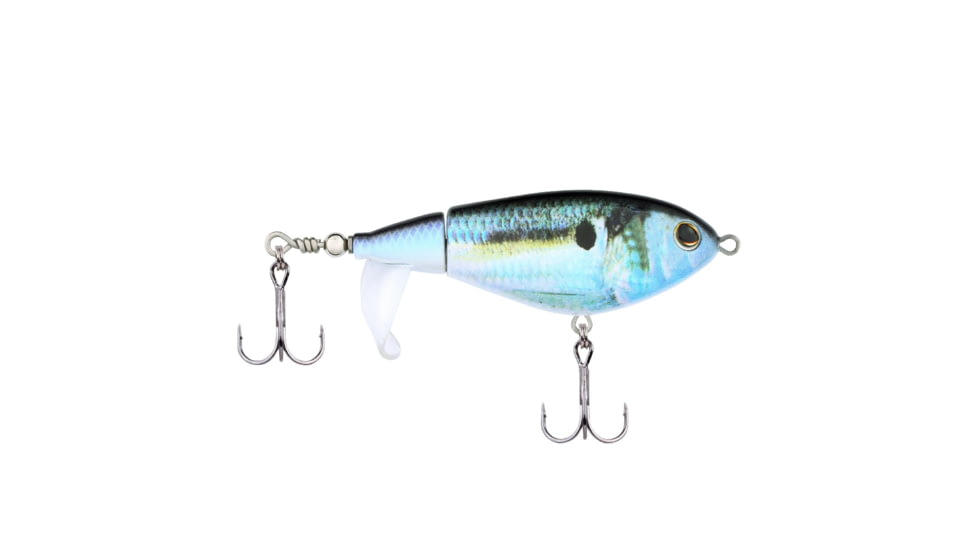 Berkley Choppo Hard Bait, Topwater, 75, 1/2 oz, 75mm, Topwater, Hook Size 5, 2 Hooks, HD Threadfin Shad, 1547142