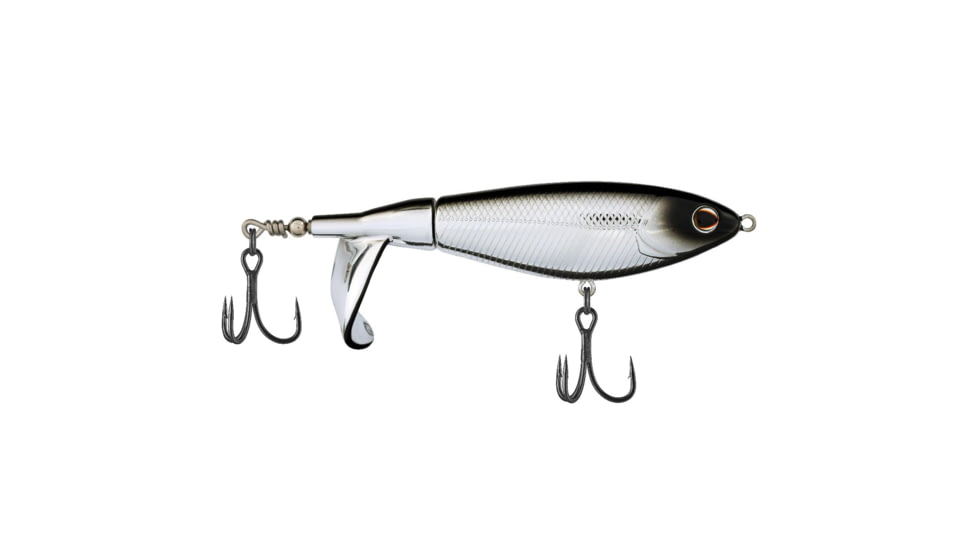 Berkley Choppo Saltwater Hard Bait, Topwater, Saltwater, 105, 3/4 oz, 105mm, Topwater, Hook Size 2, 2 Hooks, Black Chrome, 105, 1547858
