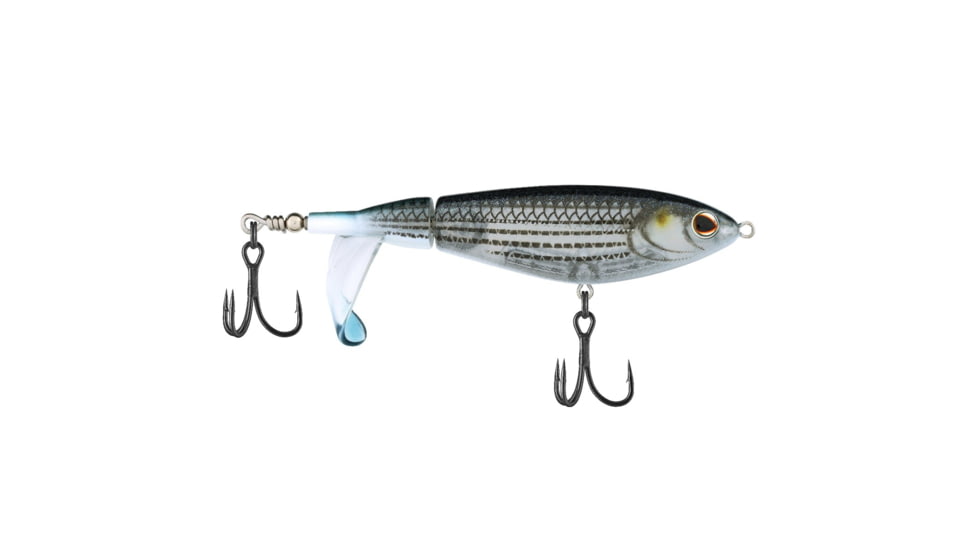 Berkley Choppo Saltwater Hard Bait, Topwater, Saltwater, 105, 3/4 oz, 105mm, Topwater, Hook Size 2, 2 Hooks, Mullet, 105, 1547863