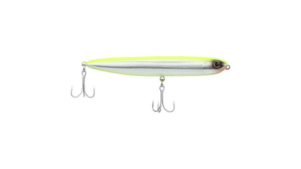 Berkley Drift Walker Saltwater Hard Baits, Topwater, Saltwater, 1/2 oz, Chrome/Chartreuse, 110, 1582249