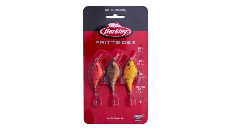 Berkley Frittside5 3 Pack Kit Hard Baits, Kits, Freshwater, 1/3 oz, Craw Assortment, 5, 1596054
