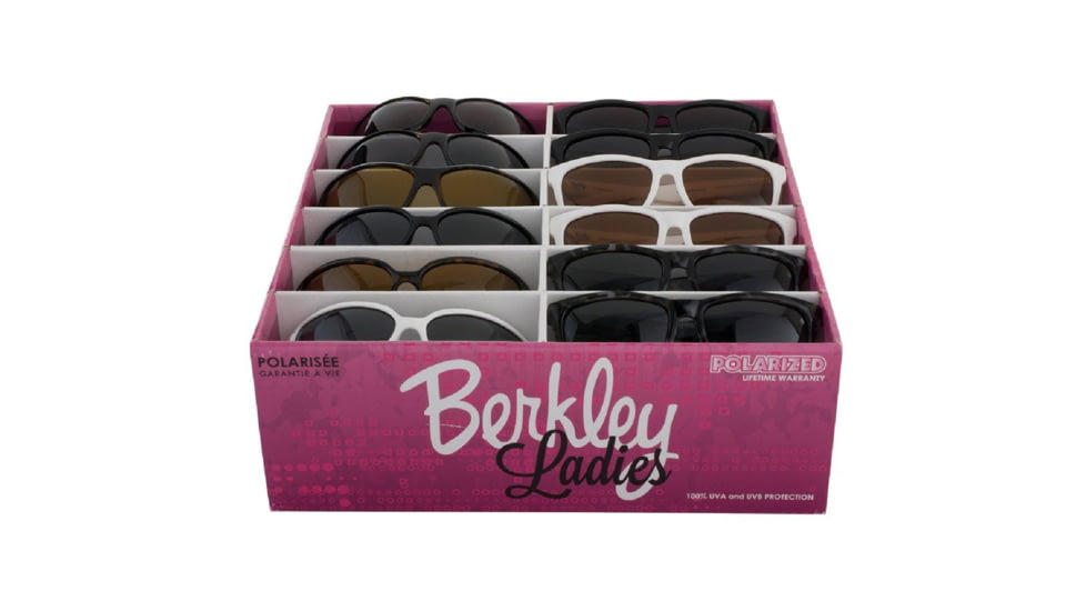 Berkley Pre-Selected Ladies Sunglasses, Black/Tortoise Assorted Frame, Grey Lens, 1362220