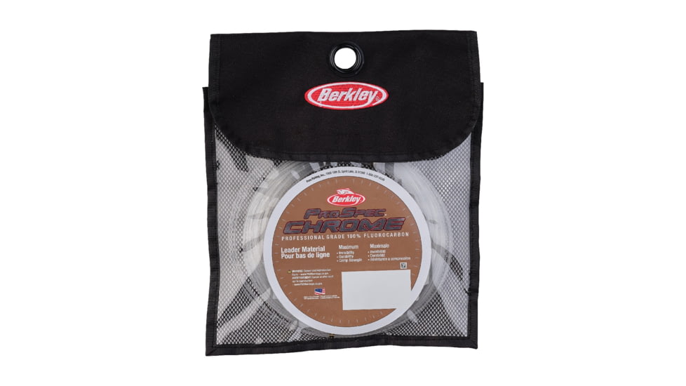 Berkley ProSpec Chrome 100% Fluoro Leader Line, 0.057in/1.45mm, 180lb/81.6kg, 33yd/30m, Clear, 0.057 in/1.45 mm, 1546916
