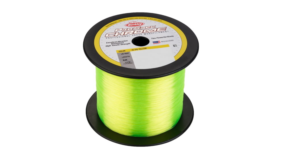 Berkley ProSpec Chrome Monofilament Line, 0.015in/0.38mm, 12lb/5.4kg, 3000yd/2743m, Hi-Vis Yellow, 0.015 in/0.38 mm, 1559029