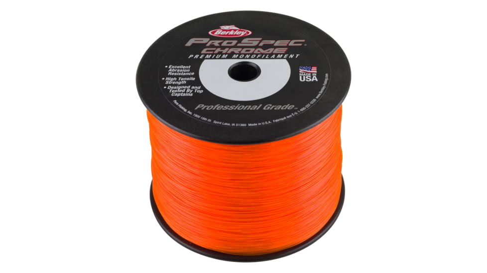 Berkley ProSpec Chrome Monofilament Line, 0.016in/0.40mm, 16lb/7.2kg, 1000yd/914m, Blaze Orange, 0.016 in/0.40 mm, 1543995