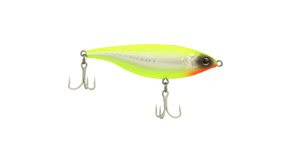 Berkley Stick Shadd Saltwater Hard Bait, Twitchbait, Less Than 1 ft, Chrome/Chartreuse, 114, 1573085