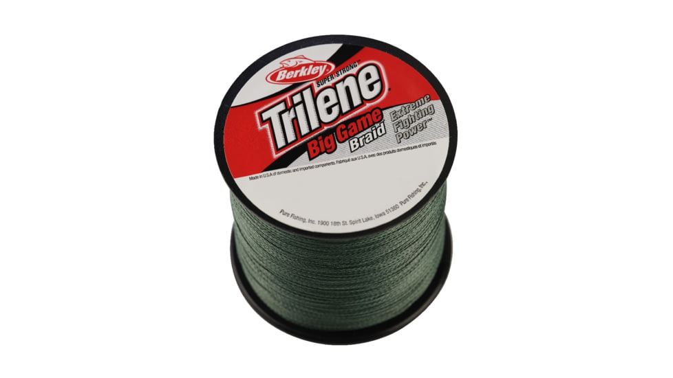 Berkley Trilene Big Game Braid Line, 50lb, Lo-Vis Green, 0.014 in/0.35 mm, 1512598