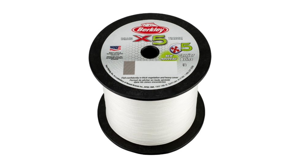 Berkley x5 Braid Superline, 0.14mm class/0.006in class, 15lb test/31 lbC/14.2kg, 2188yd/2000m, 6lb, Crystal, X5BBK15-CY, Crystal, 0.006 in/0.14 mm, 1486802