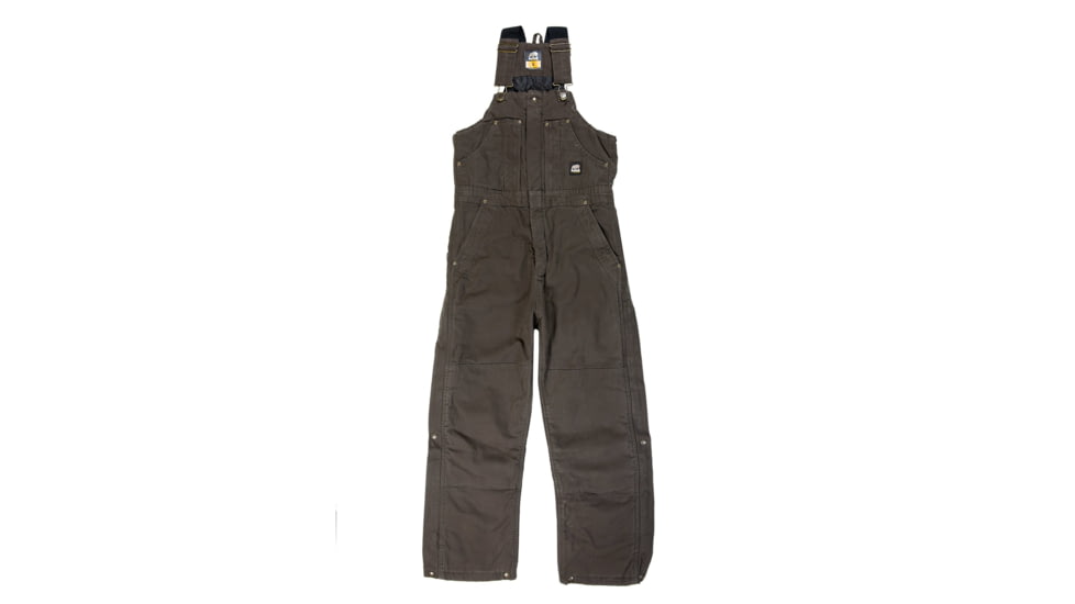 Berne Highland Washed Insulated Bib Overall - Mens, Olive Duck, 5XL Tall, B377ODT640