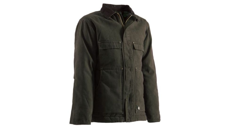 Berne Original Washed Chore Coat - Mens, Olive Duck, Medium, Tall, 92021066059