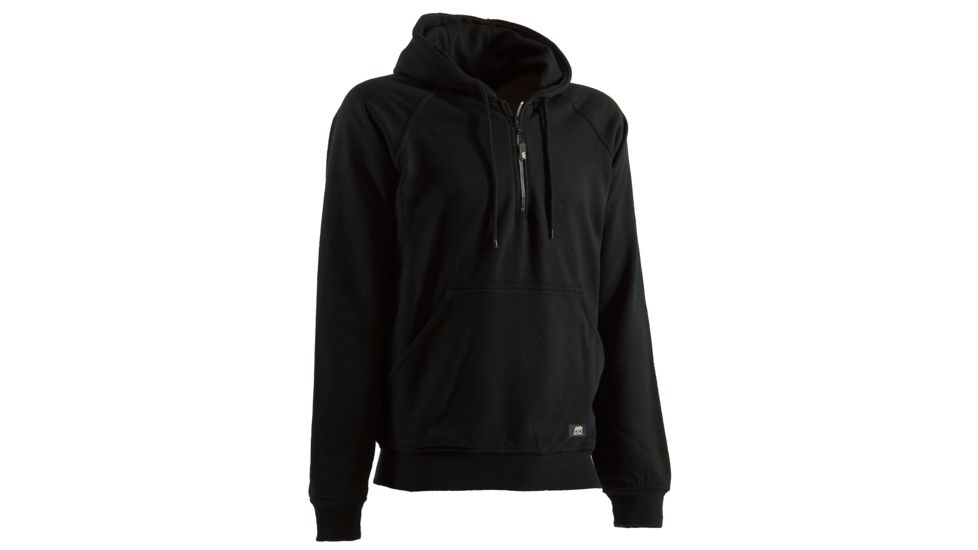 Berne Quarter-Zip Hooded Sweatshirt - Mens, Black, Medium SP350BKT400