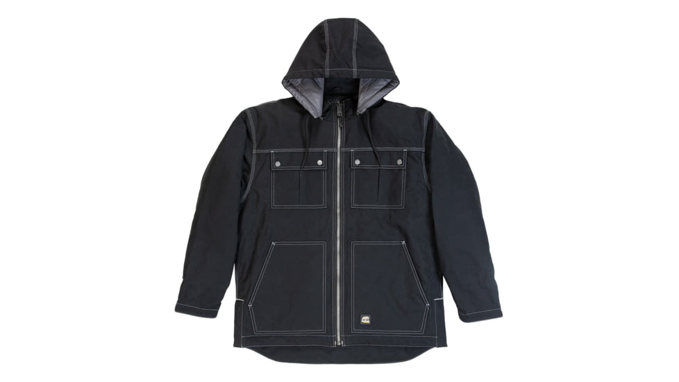 Berne Zip Off Modern Hooded Chore Coat - Mens, Black, Medium, CH428BKR400