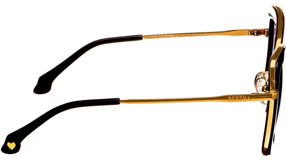 Bertha Delphine Handmade in Italy Sunglass - Womens, Black, One Size, BRSIT108-1