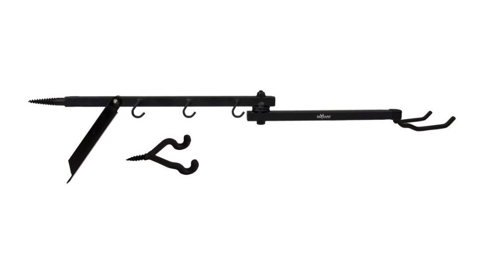 Big Game Treestands Extreme Cross Bow Hanger Combo, includes 1-3.5in Rubber Coated Steel Double Hook, Black BH205-C