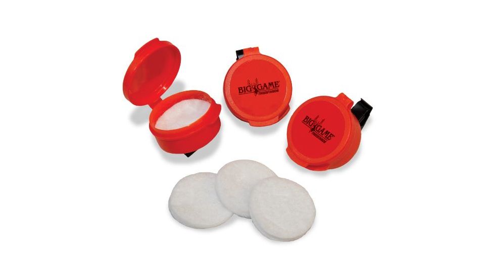 Big Game Treestands Scent Dispenser 3-Pack, includes 3-Pack of 1.5in Absorbent Felt Disks with 3 Replacement Disks, Heavy-Duty Metal Clip, Orange SW135