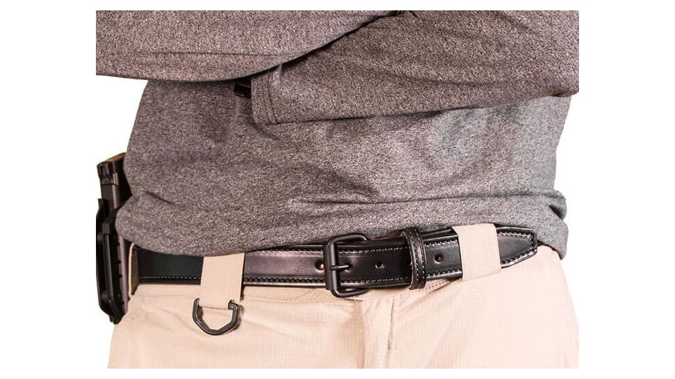 Bigfoot Gun Belts Untamed Series 1.5in Wide Leather 14oz Gun Belt w/ No Core - Men's, 46in, Black, Flat Black Buckle, GB14-46-BL-FB