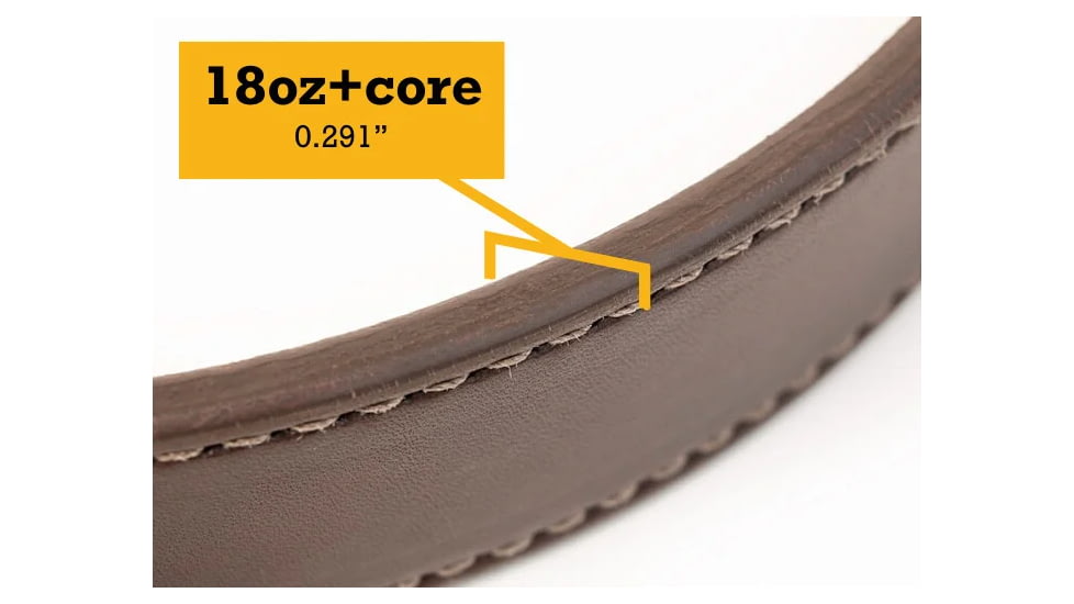 Bigfoot Gun Belts Gun Belt 18oz Steel Core - 40 Inch - Brown - Stainless Steel - GB18C-40-BR-SS