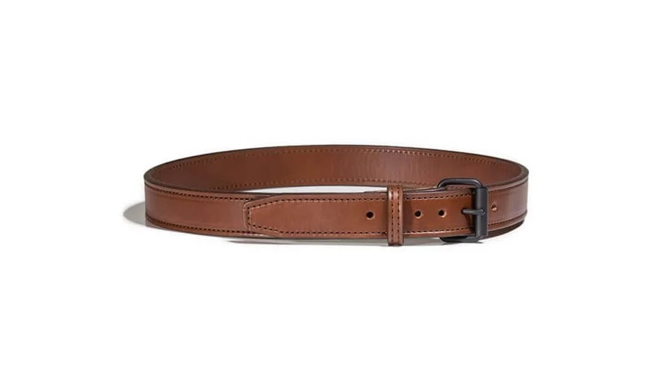 Bigfoot Gun Belts Untamed Series 1.5in Wide Leather 14oz Gun Belt w/ No Core - Men's, 40in, Brown, Flat Black Buckle, GB14-40-BR-FB