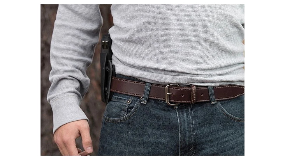 Bigfoot Gun Belts Untamed Series 1.5in Wide Leather 14oz Gun Belt w/ No Core - Men's, 42in, Brown, Stainless Steel Buckle, GB14-42-BR-SS