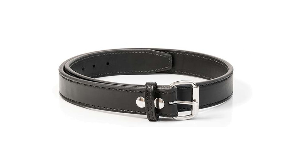 Bigfoot Gun Belts Untamed Series 1.5 Wide Leather 14 Oz Gun Belt - No Core, 42 Inch, Stainless Steel, Black, GB14-42-BL-SS