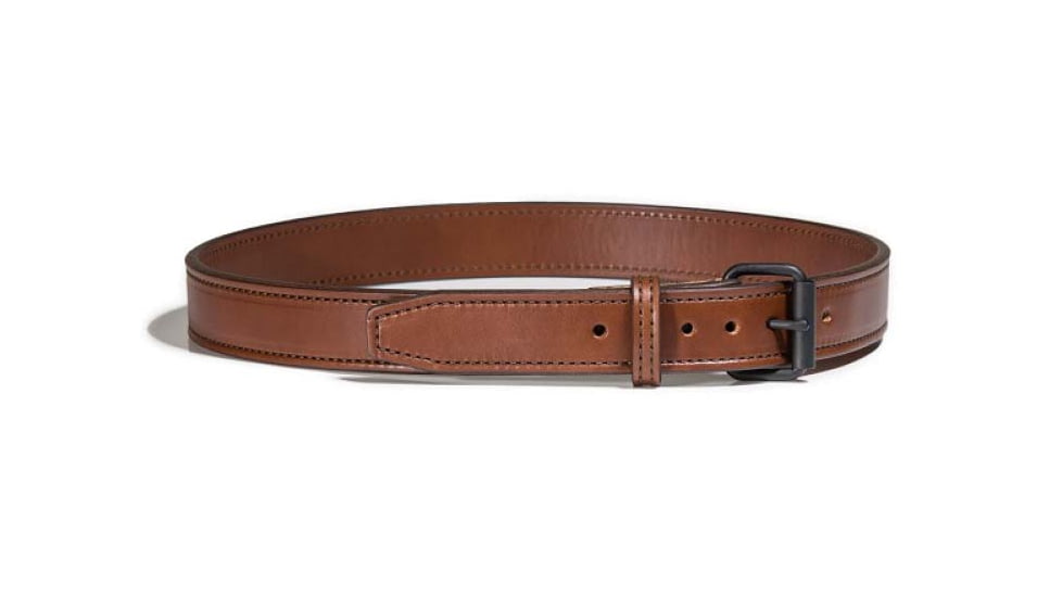 Bigfoot Gun Belts Untamed Series 1.5 Wide Leather 14 Oz Gun Belt - No Core, 42 Inch, Stainless Steel, Brown, GB14-42-BR-SS-D