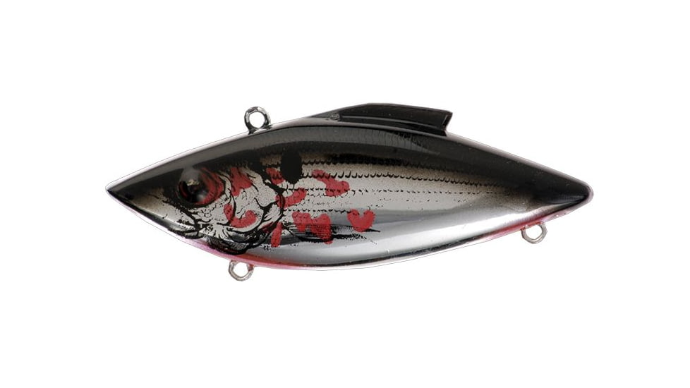 Bill Lewis Tiny-Trap Hard Bait, Chrome Black Bleeding Shad, 1/8 oz, BLF-TT384