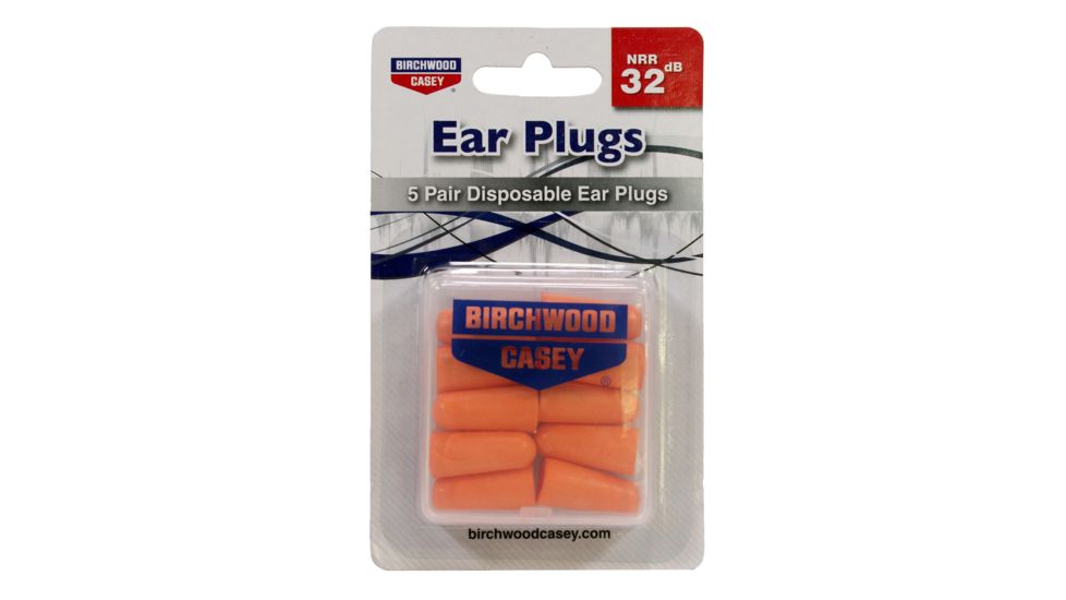 Birchwood Casey Foam Ear Plugs Five Pairs With Case, BC-43305