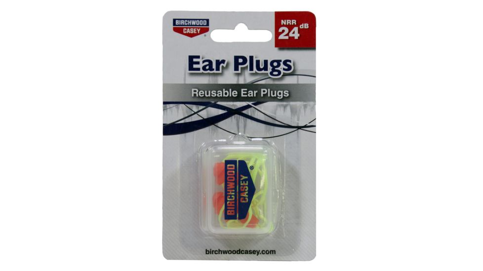 Birchwood Casey Reusable NRR27db Ear Plugs With Cord And Case, BC-43311