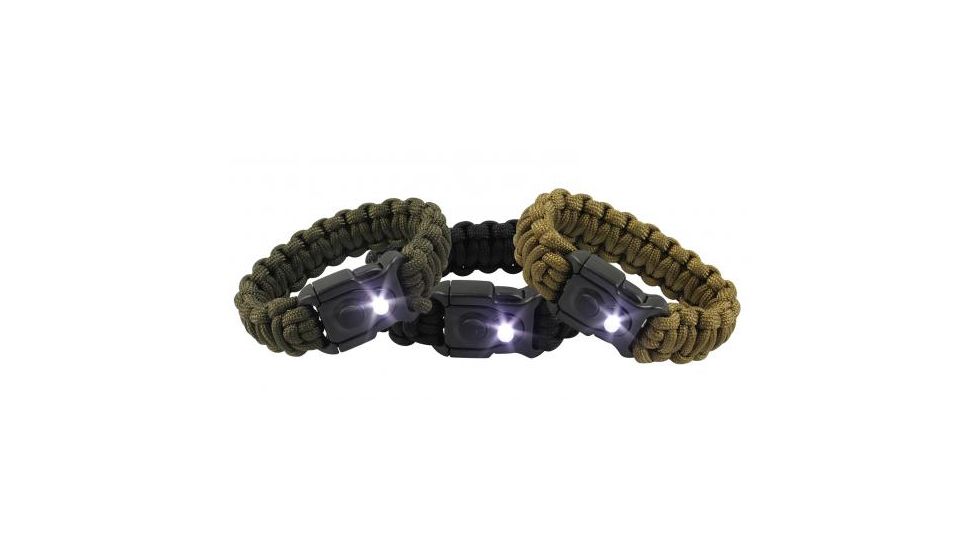 Bison Designs BUKaLITE Survival Bracelet-White LED-Black-Small