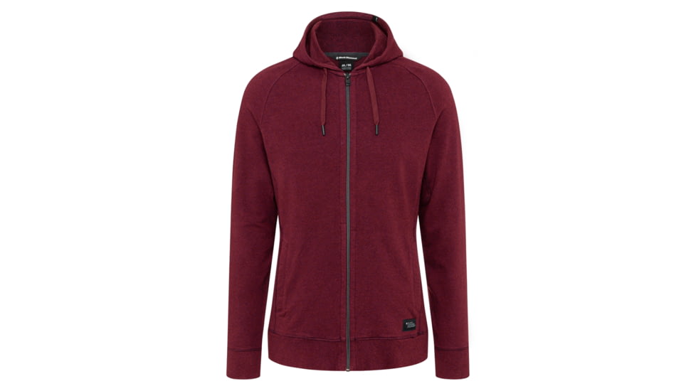 Black Diamond Basis Full Zip Hoodie - Mens, Dark Crimson Heather, Large, AP7522806029LRG1