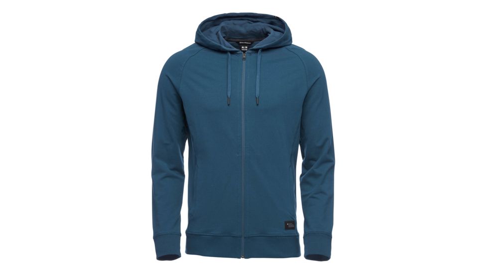 Black Diamond Basis Full Zip Hoodie - Mens, Midnight, Large, AP7522804017LRG1