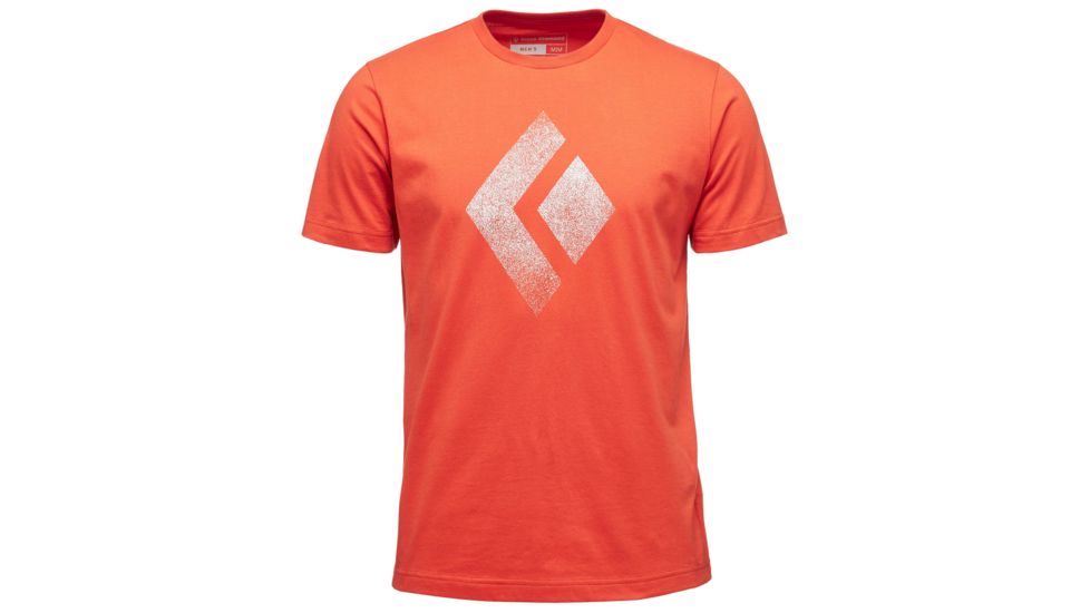 Black Diamond Chalked Up Logo Mens Short Sleeve Tee Shirt, Picante, Small, APUO95813SML1