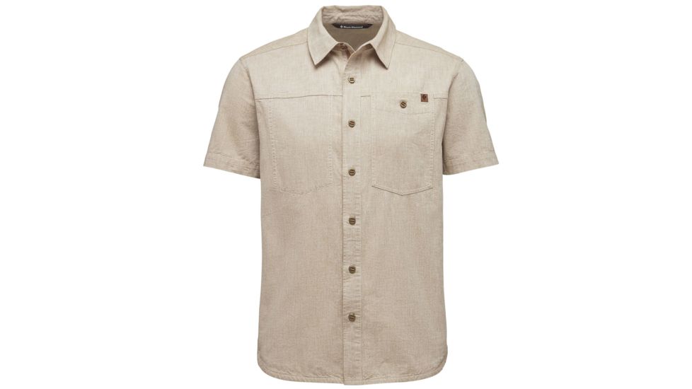 Black Diamond Chambray Modernist Mens Short Sleeve Everyday Button Ups Shirt, Dark Curry, Extra Large, APT59C750XLG1