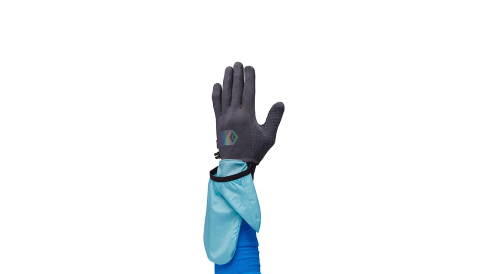 Black Diamond Deploy Wind Hood Gloves, Carbon/Glacier, Large, BD8017429642LRG1