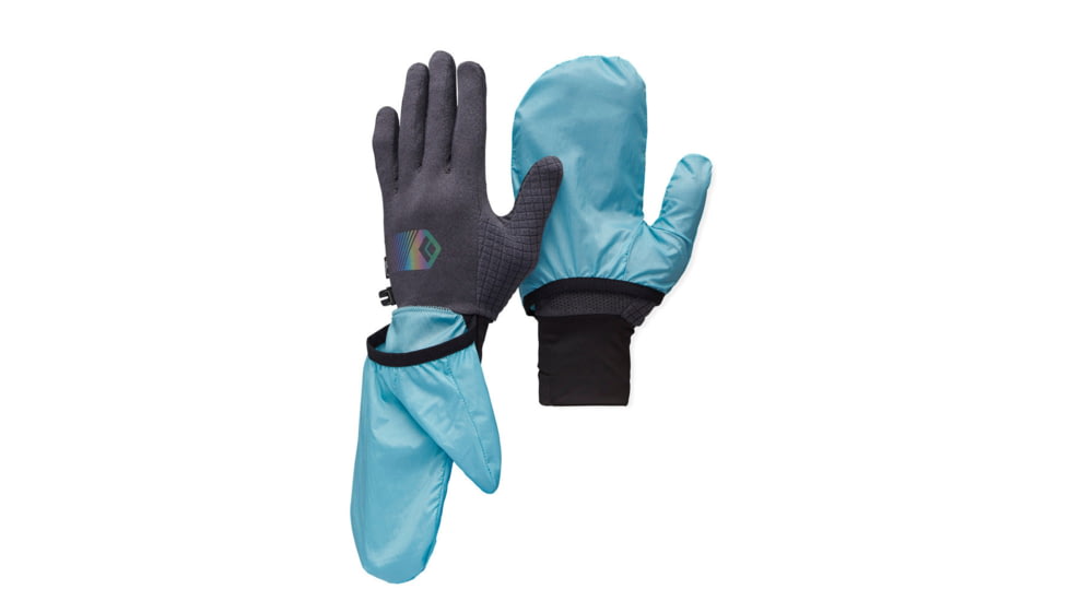 Black Diamond Deploy Wind Hood Gloves, Carbon/Glacier, Large, BD8017429642LRG1