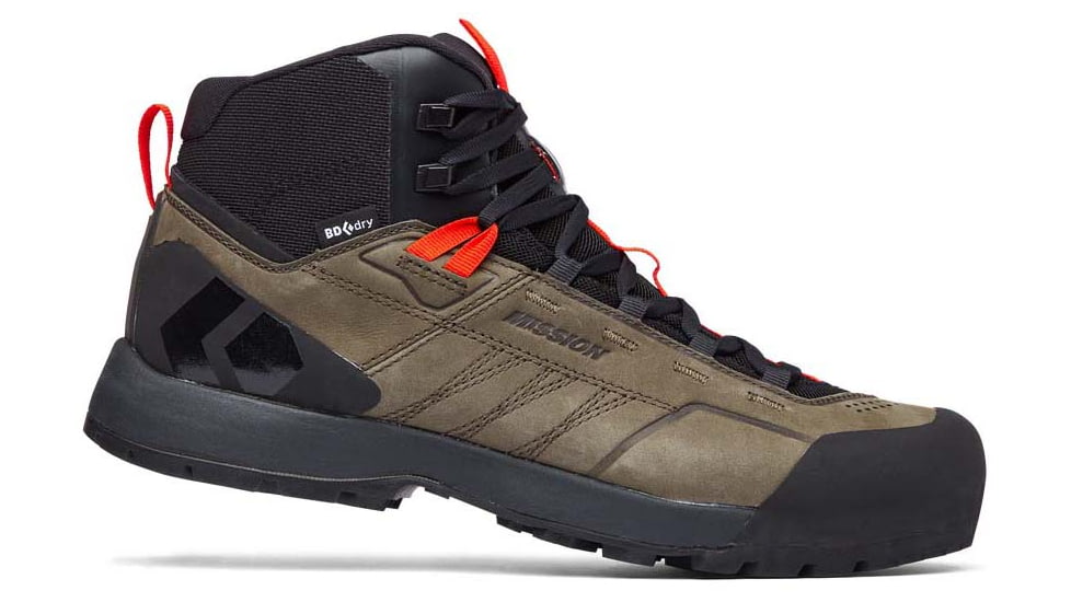 Black Diamond Missn Leather Mid WP Approach Shoes - Mens, Walnuts/Octane, 12.5, BD58002693731251