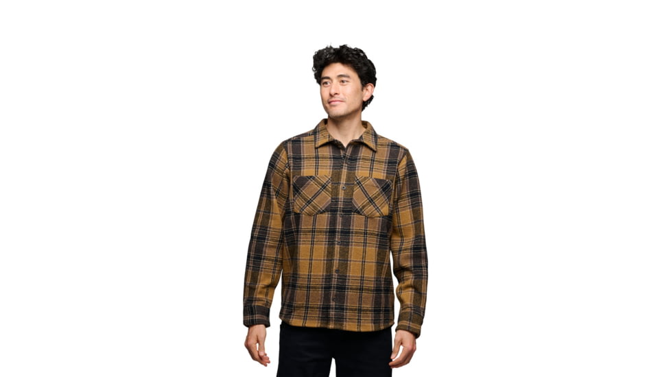 Black Diamond Project Heavy Flannel - Mens, Flax/Black Plaid, Medium, AP7440649630MED1