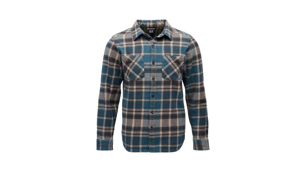 Black Diamond Project Heavy Flannel - Mens, Midnight Blue/Charcoal Plaid, Medium, AP7440649720MED1