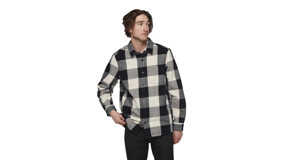 Black Diamond Project Lined Flannel - Mens, Black/Off White Plaid, Large, AP7440659511LRG1
