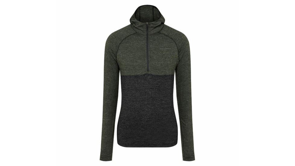 Black Diamond SLTN Wool Bslyr Half Zip Hoody - Mens, Black/Cypress, Large, AP7600229228LRG1