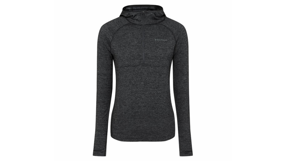 Black Diamond SLTN Wool Bslyr Half Zip Hoody - Mens, Black, Extra Large, AP7600220002XLG1