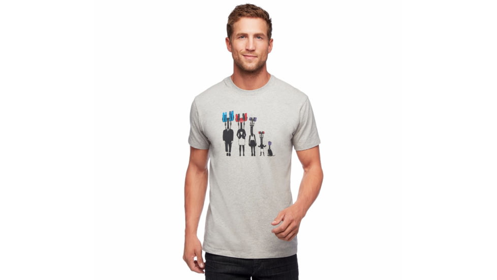Black Diamond SS Cam Family Tee - Mens, Nickel/Heather, Small, AP7300561015SML1