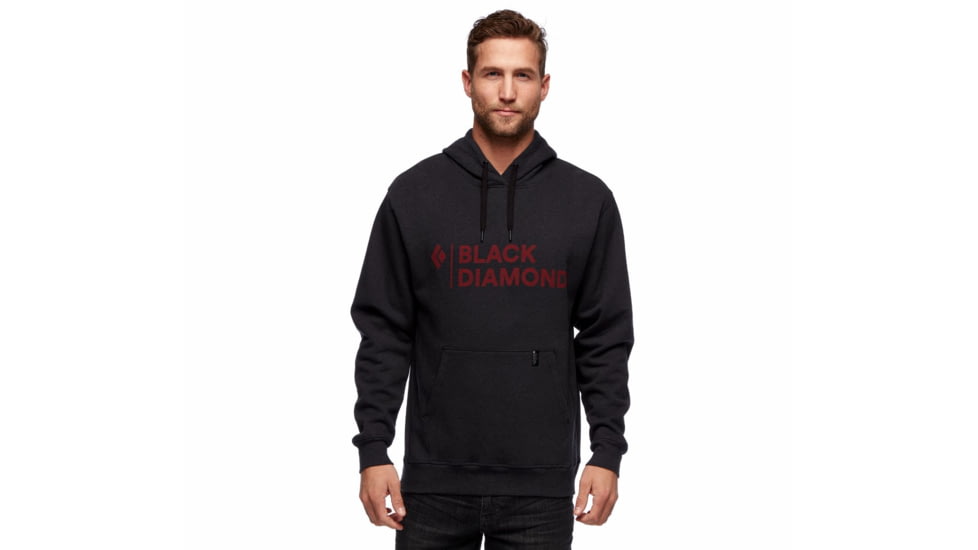 Black Diamond Stacked Logo Hoody - Mens, Black Heather, Large, AP7301100062LRG1