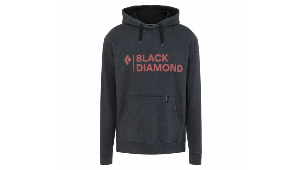 Black Diamond Stacked Logo Hoody - Mens, Black Heather, Large, AP7301100062LRG1